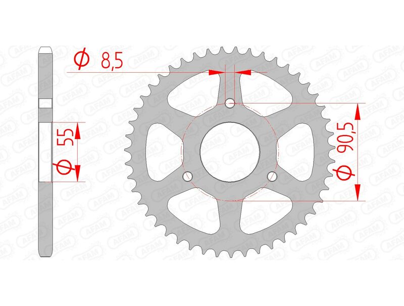 Afam Steel Standard Standard Porta posteriore 80104 - 420