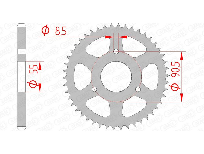 AFAM Acciaio Standard Porta posteriore 80200 - 428