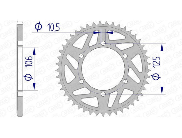 AFAM aluminum rear sprocket 87606 - 520 87606-49