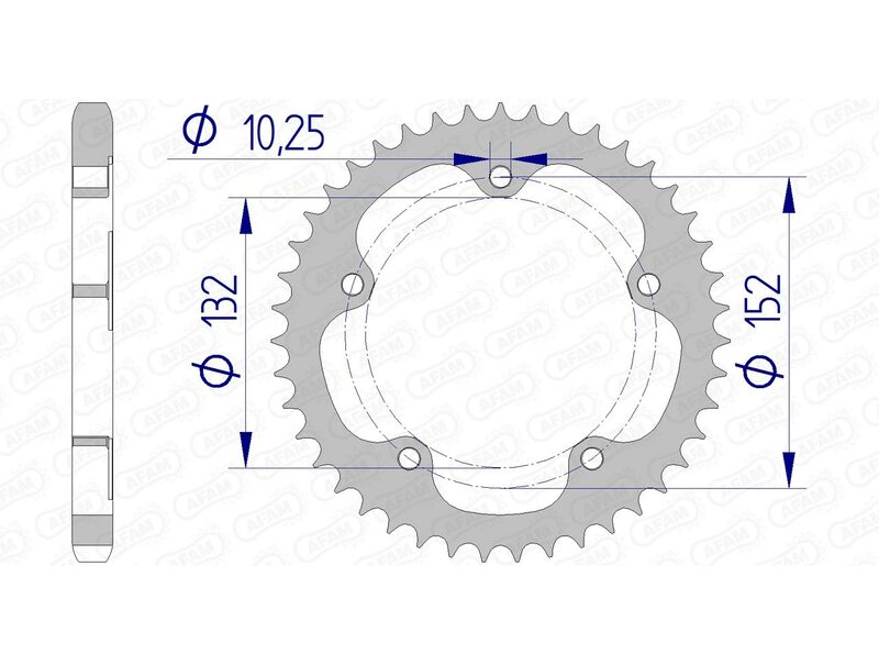 Pentano posteriore in alluminio AFAM 93836 - 525