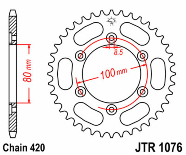 JT Sprock's Steel Standard Standard Porta Sprock 1076 - 420 JTR1076.52