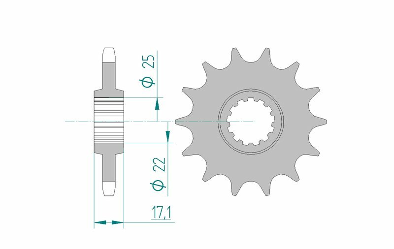 Afam Steel Standard Front Sprock 20405 - 525