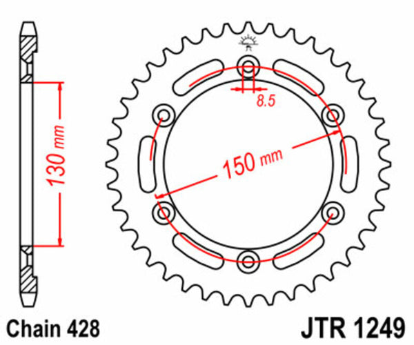 JT Sprock's Steel Standard Standard Porta Sprock 1249 - 428 JTR1249.51