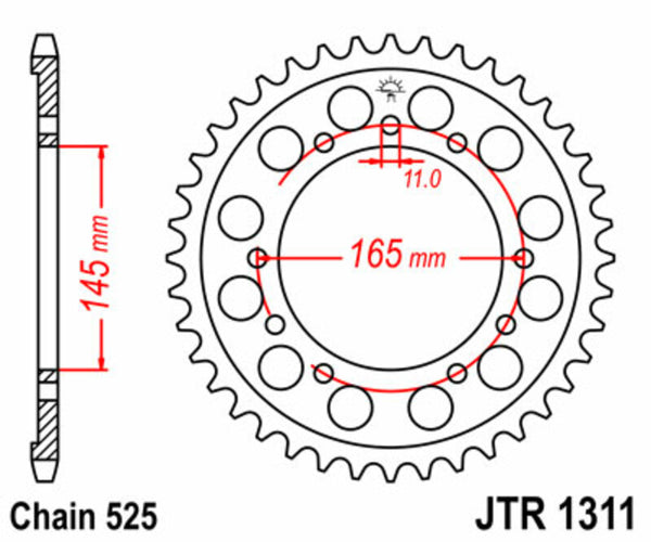 JT Sprock's Steel Standard Standard Porta Sprock 1311 - 525 JTR1311.44
