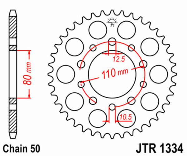 JT Sprock's Steel Standard Rear Sprock 1334 - 530 JTR1334.42