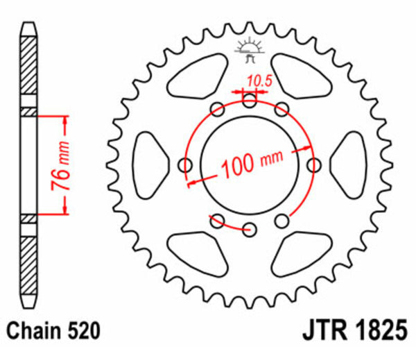 JT Sprock's Steel Standard posteriore Sprock 1825 - 520 JTR1825.45
