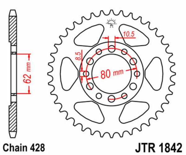 JT Sprock's Steel Standard posteriore Sprock 1842 - 428 JTR1842.52