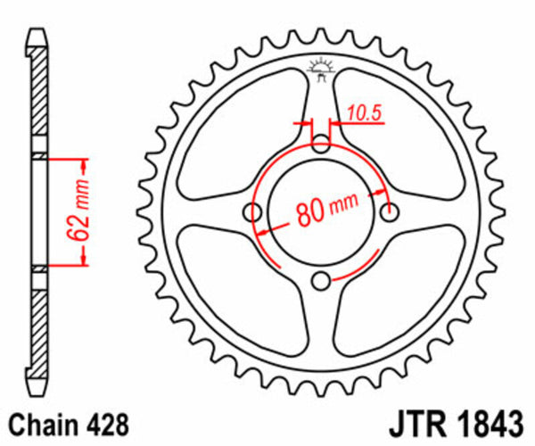 JT Sprock's Steel Standard posteriore Sprock 1843 - 428 JTR1843.54