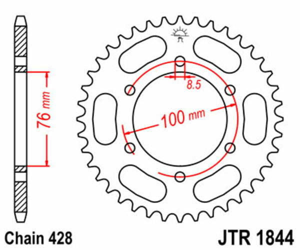 JT Sprock's Steel Standard posteriore Sprock 1844 - 428 JTR1844.52