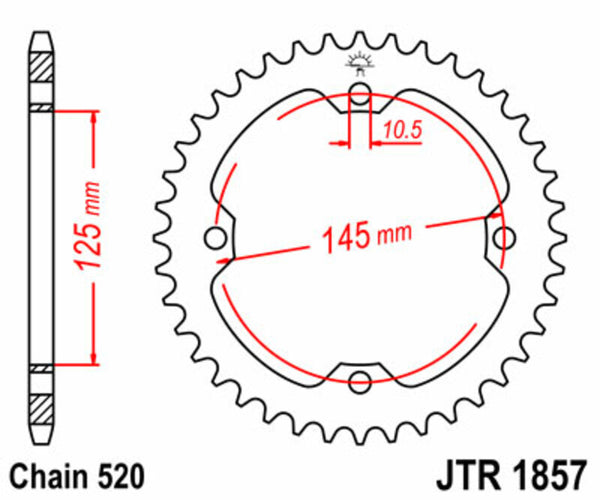 JT Sprock's Steel Standard posteriore Sprock 1857 - 520 JTR1857.45