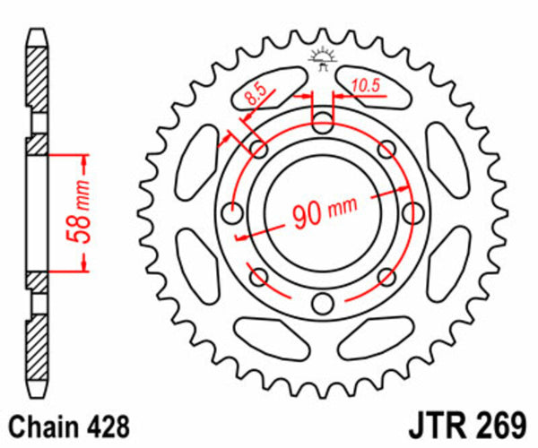 JT Sprock's Steel Standard Rear Sprock 269 - 428 JTR269.35
