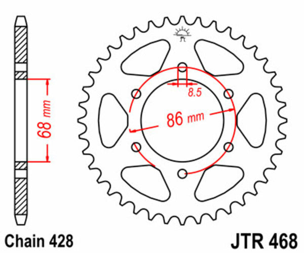 JT Sprock's Steel Standard Rear Sprock 468 - 428 JTR468.46