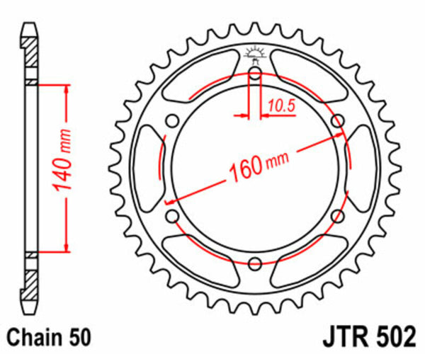 JT Sprock's Steel Standard Rear Sprock 502 - 530 JTR502.45
