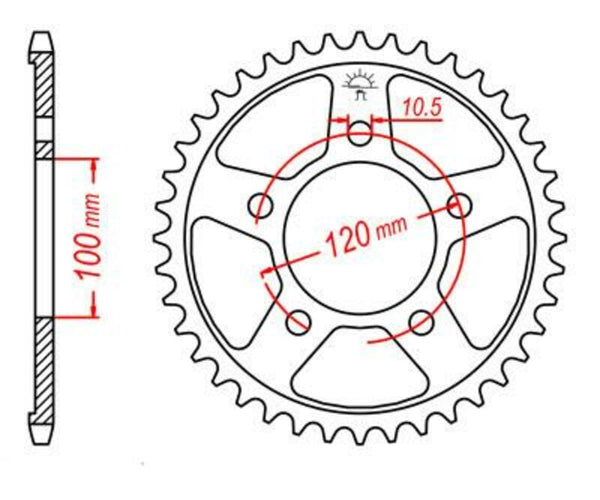 JT Sprock's Steel Standard Standard posteriore Sprock 702 - 525 JTR702.44
