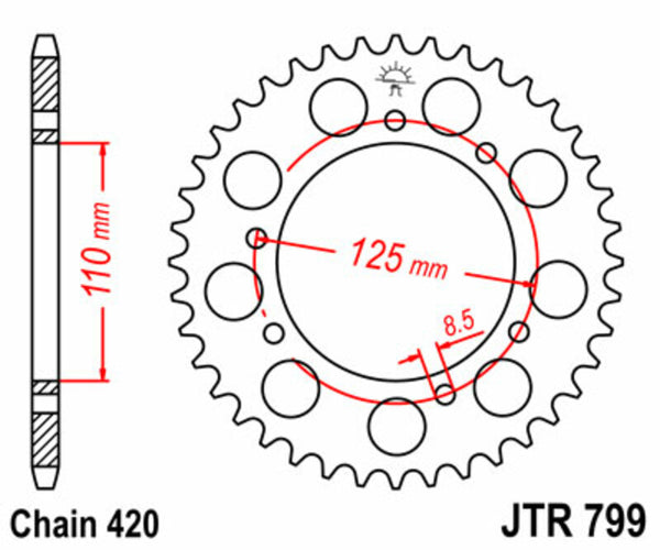 JT Sprock's Steel Standard Standard Porta Sprock 799 - 420 JTR799.50