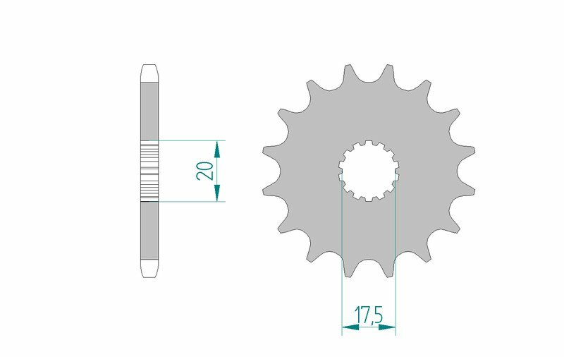 Afam Steel -Sliping Front Sprock 21202 - 520