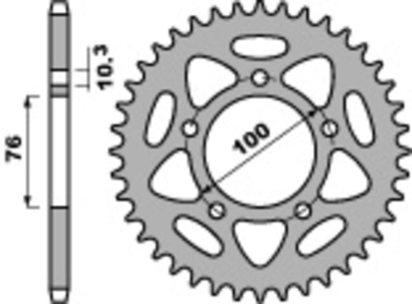 PBR Ultra - Light Alluminio Porta posteriore 4456 - 525 4456 44 L