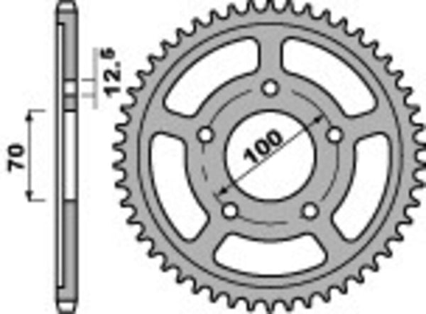 PBR Standard C45 Piena posteriore in acciaio 4646 - 525 4646 45 C45
