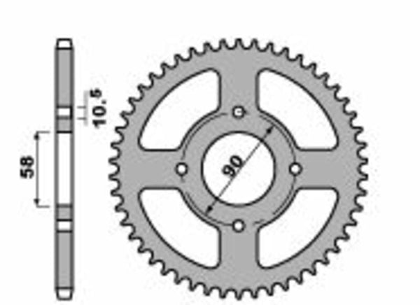 PBR Standard C45 Acciaio Porta posteriore 4668 - 520 4668 45 C45