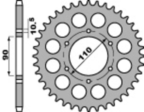 PBR Standard C45 Acciaio Porta posteriore 850 - 530 850 33 C45