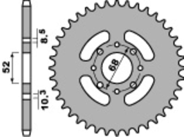 PBR Standard Steel Reary Sprock 801 - 520 801 33 F