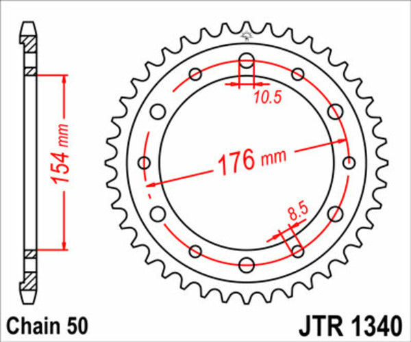 JT Sprock's Steel Standard Standard Porta Sprock 1340 - 525 JTR1340.45