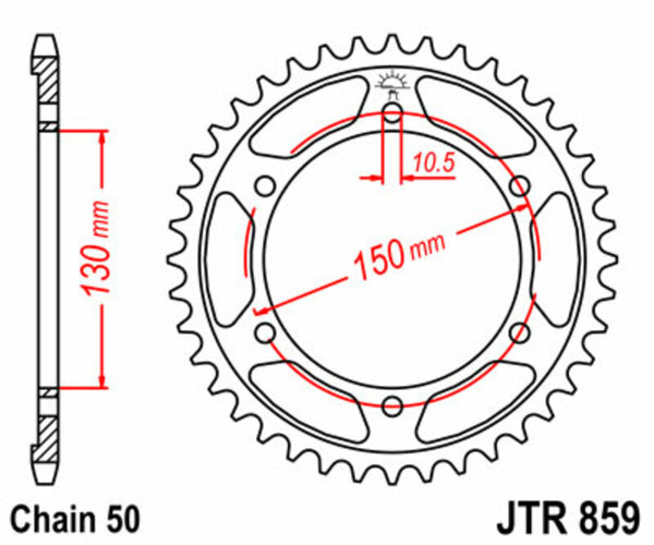 JT Sprockets Steel Standard Rocket posteriore 859 - 530 JTR859.47
