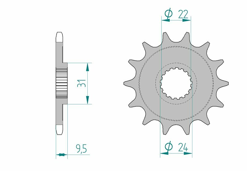 Afam Steel Standard Front Sprock 22406 - 520