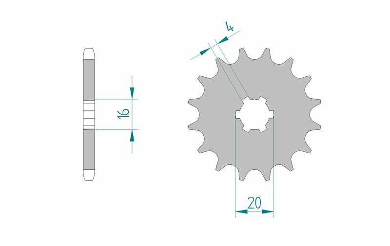 Afam Steel -Sliping Front Sprock 28200 - 520