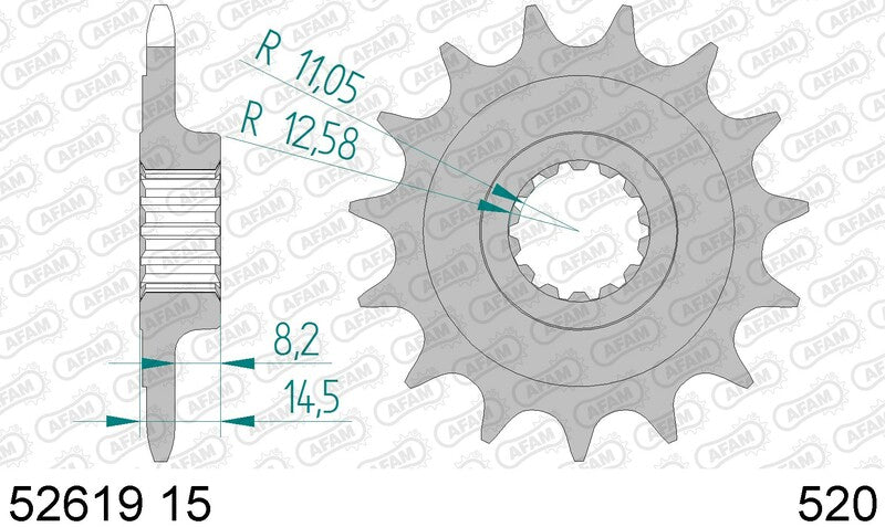 Afam Steel Standard Front Sprock 52619 - 520