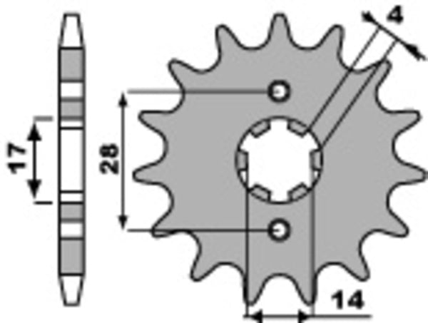 PBR Acciaio Standard Front Sprock 2107 - 420 2107 14 18NC