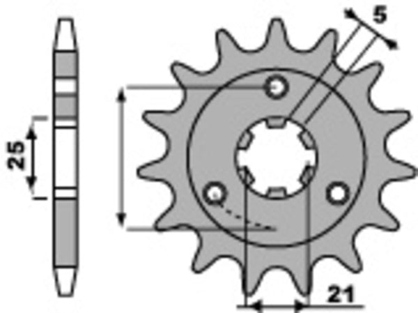 PBR Acciaio Standard Front Sprock 424 - 530 424 16 18NC