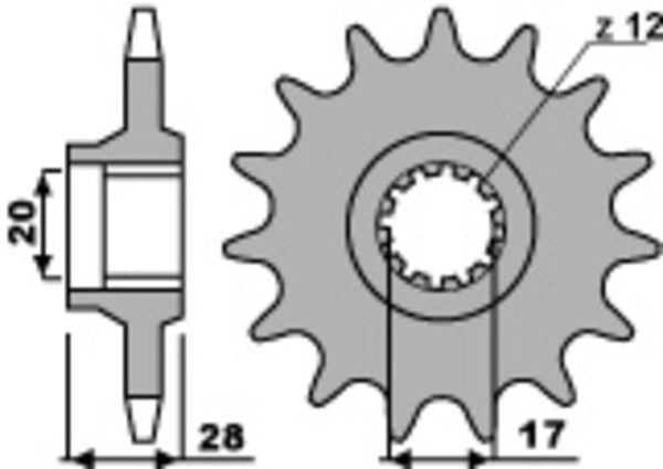 PBR Acciaio Standard Front Sprock 556 - 520 556 15 18NC