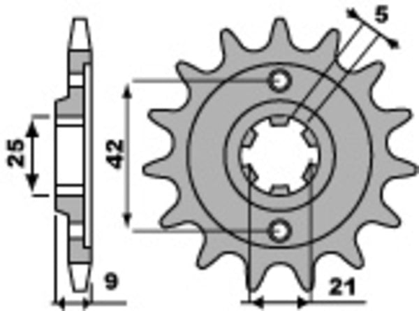 PBR Acciaio Standard Front Sprock 576 - 428 576 19 18NC