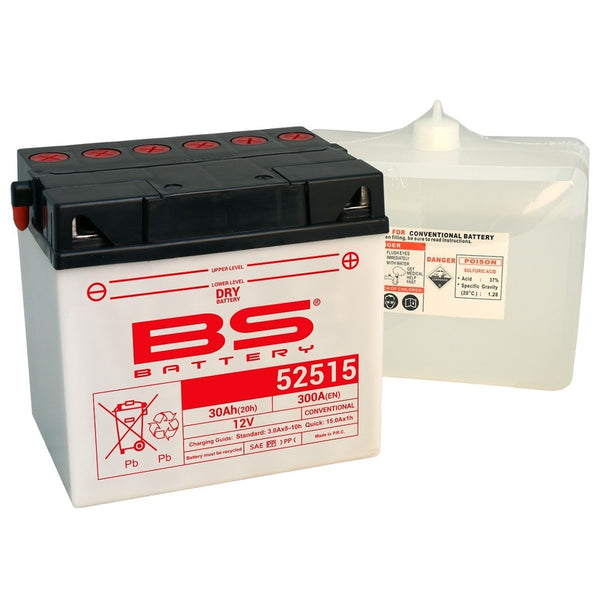 BS Battery Conventional Battery with Acid Package - 52515 (B60N30L-A) 