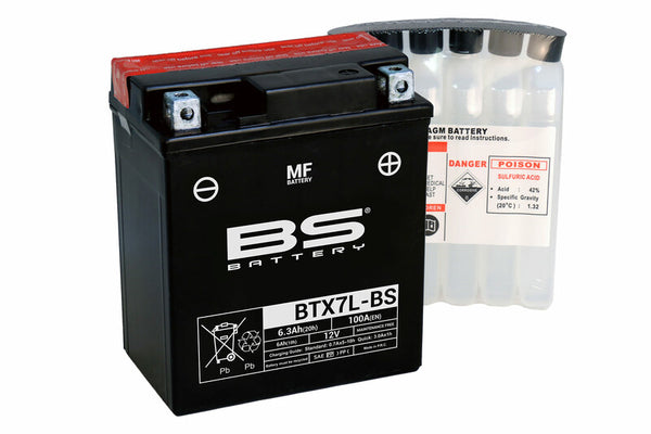 BS Battery Maintenance-Free Battery with Acid Pack - BTX7L-BS 