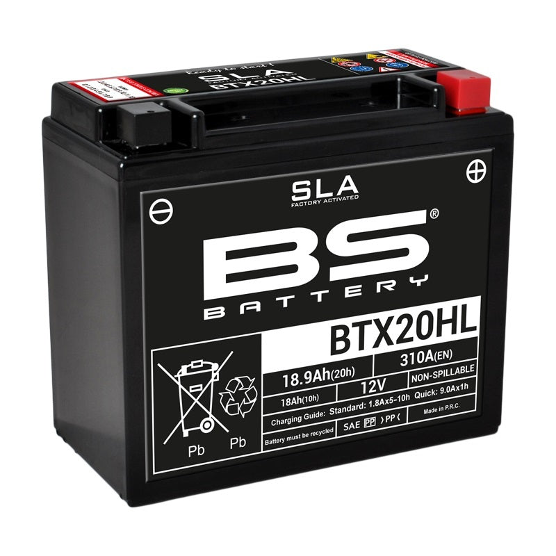 BS BATTERY SLA BATTERY MAINTENANCE FREE FACTORY ACTIVATED - BTX20HL