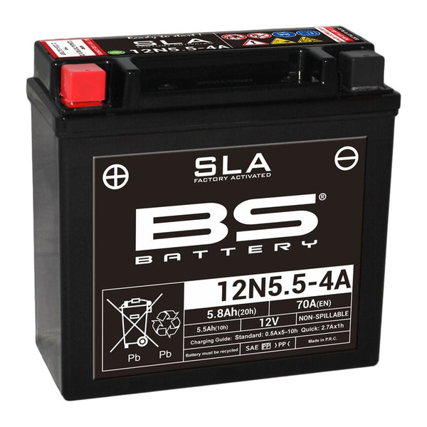 BS Battery SLA Battery maintenance -free factory activated - 12N5.5-4A/4B