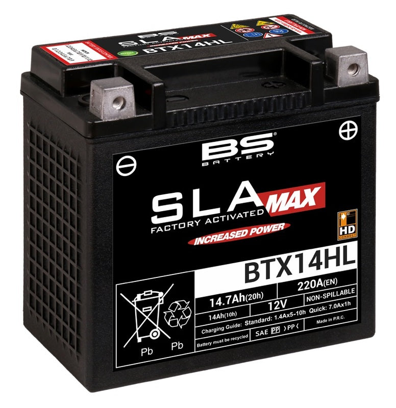 BS BATTERE SLA MAX MANUTENZIONE BATTERE MANUTENZIONE Attivata in fabbrica - BTX14HL