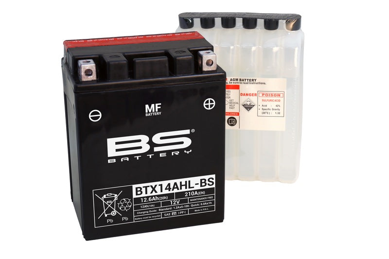 Manutenzione della batteria della batteria BS gratuita con pacchetto acido - BTX14AHL -B