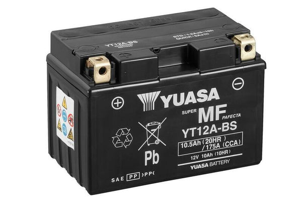 YUASA Maintenance-Free Battery with Acid Pack - YT12A-BS 