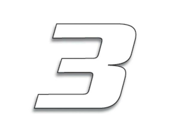 Blackbird Race Number 3 20x25cm White 5049/10/3