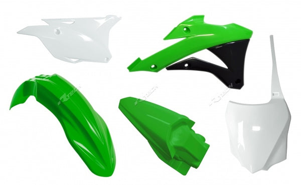 Kit di plastica racetech OEM colore verde/bianco kawasaki kx85 r-kitkx0-oem-598