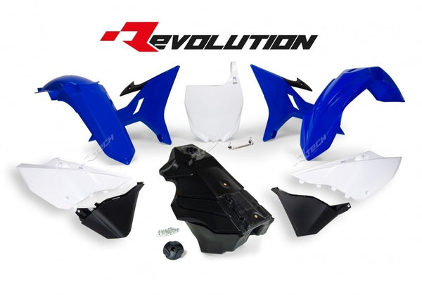 Kit di plastica RACETECH REVOLUTION + serbatoio del gas OEM Colore blu/bianco/nero Yamaha YZ125/250 R-Kityz0-Bl0-016