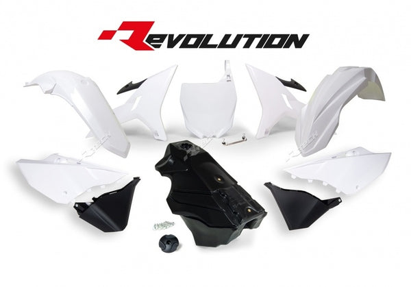 RaceTech Revolution Plastic Kit + serbatoio del gas Yamaha in bianco/bianco Yamaha YZ125/250 R-Kityz0-BN0-016
