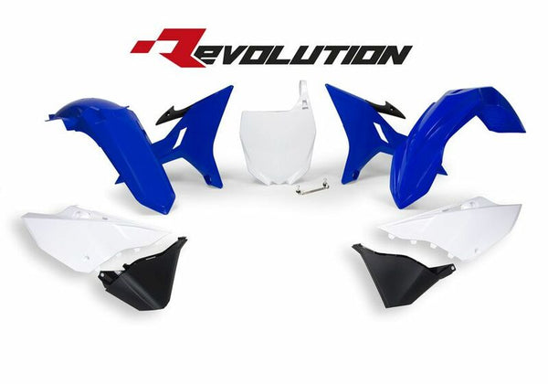 Kit di plastica di sostituzione della rivoluzione racetech blu/bianco Yamaha YZ125/250 R-Kityz0-Bl0-Rev