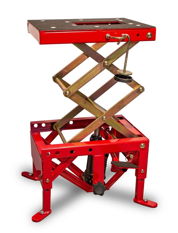 Bihr Hydraulic MX Lift Stand rosso (ruote non incluse) ST-SMI2091-2T-RED