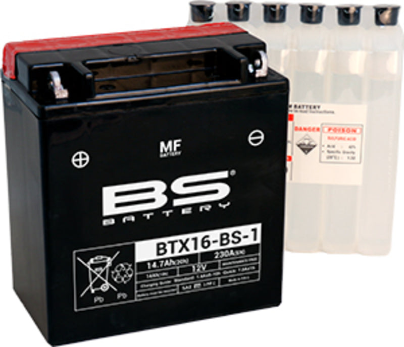 Manutenzione della batteria della batteria BS gratuita con acido pacco-btx16-bs-1