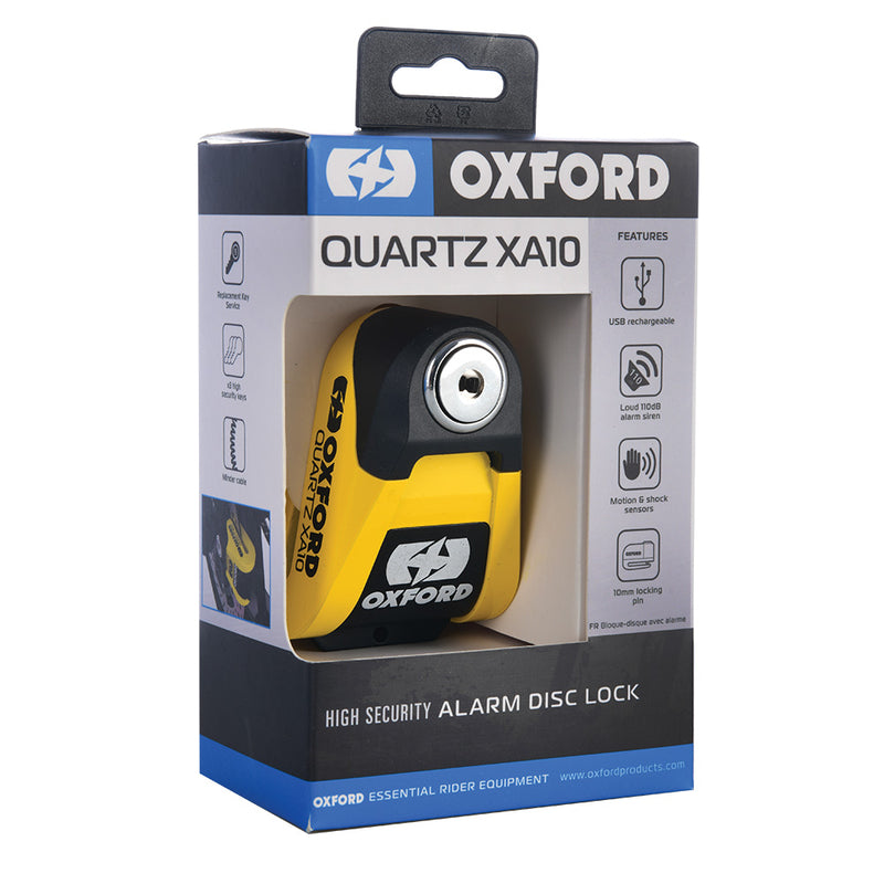 Oxford XA10 Disco di allarme Lock - Ø10mm giallo/nero LK216