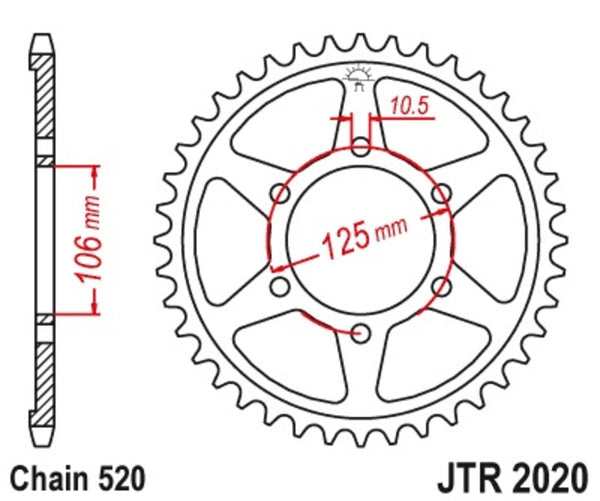 JT Sprock's Steel Standard posteriore Sprock 2020 - 520 JTR2020.41